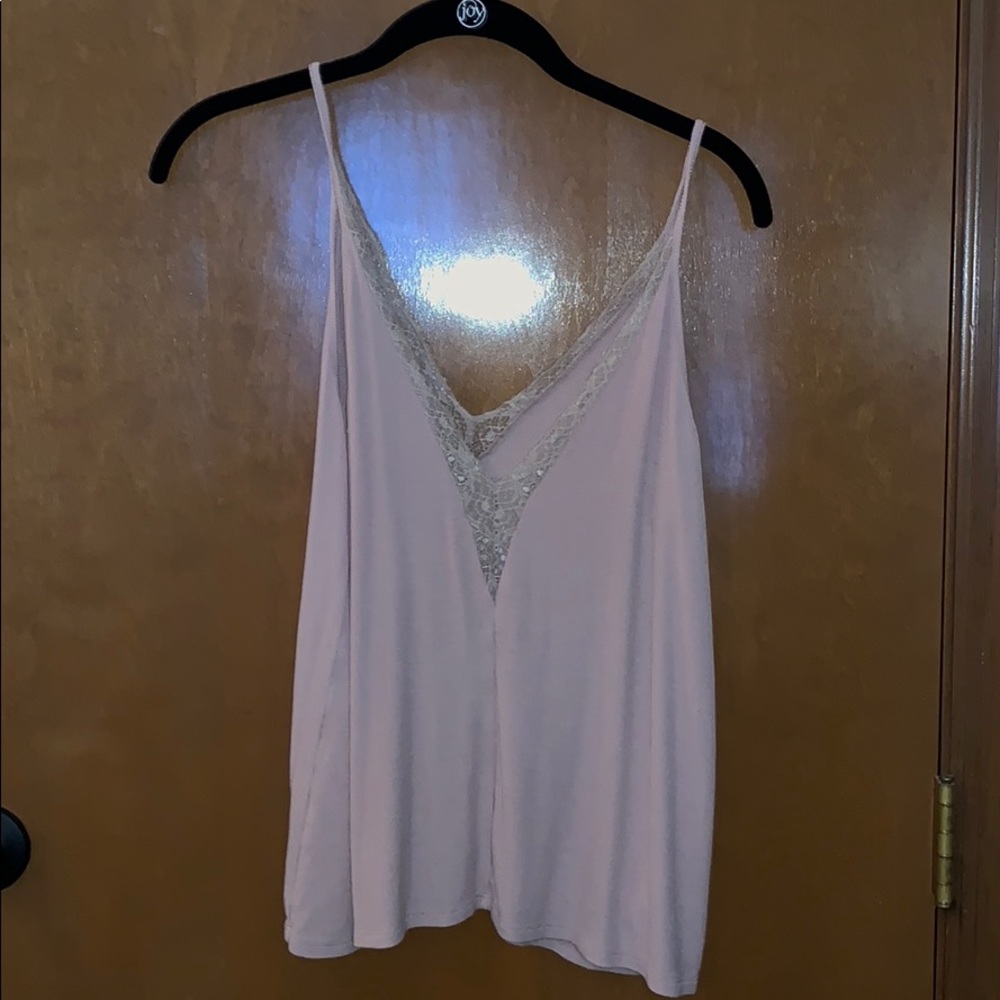 AE blush pink lace tank top